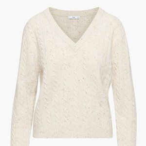 Aritzia Tna CASHWOOL LYN SWEATER Color: MARL MULLEIN Size: 2XS